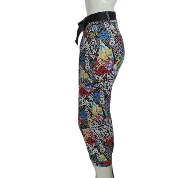 VIP Crop Joggers, 3/4, Graffiti, Faux Cargo, Elastic Waist/Cuffs, Belt, VINTAGE - Picture 13 of 13